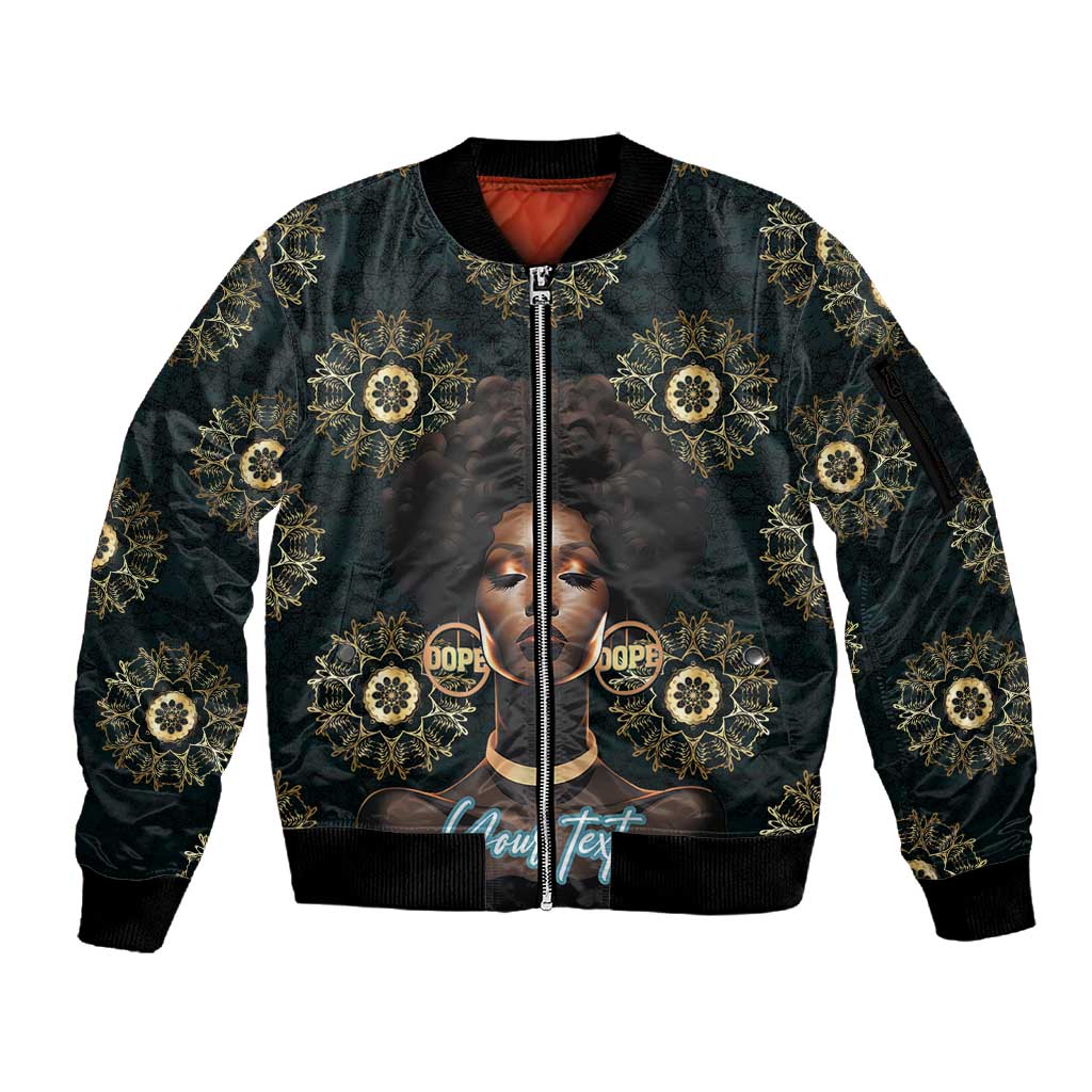 Personalized Afro Women Sleeve Zip Bomber Jacket Powerful African Pattern