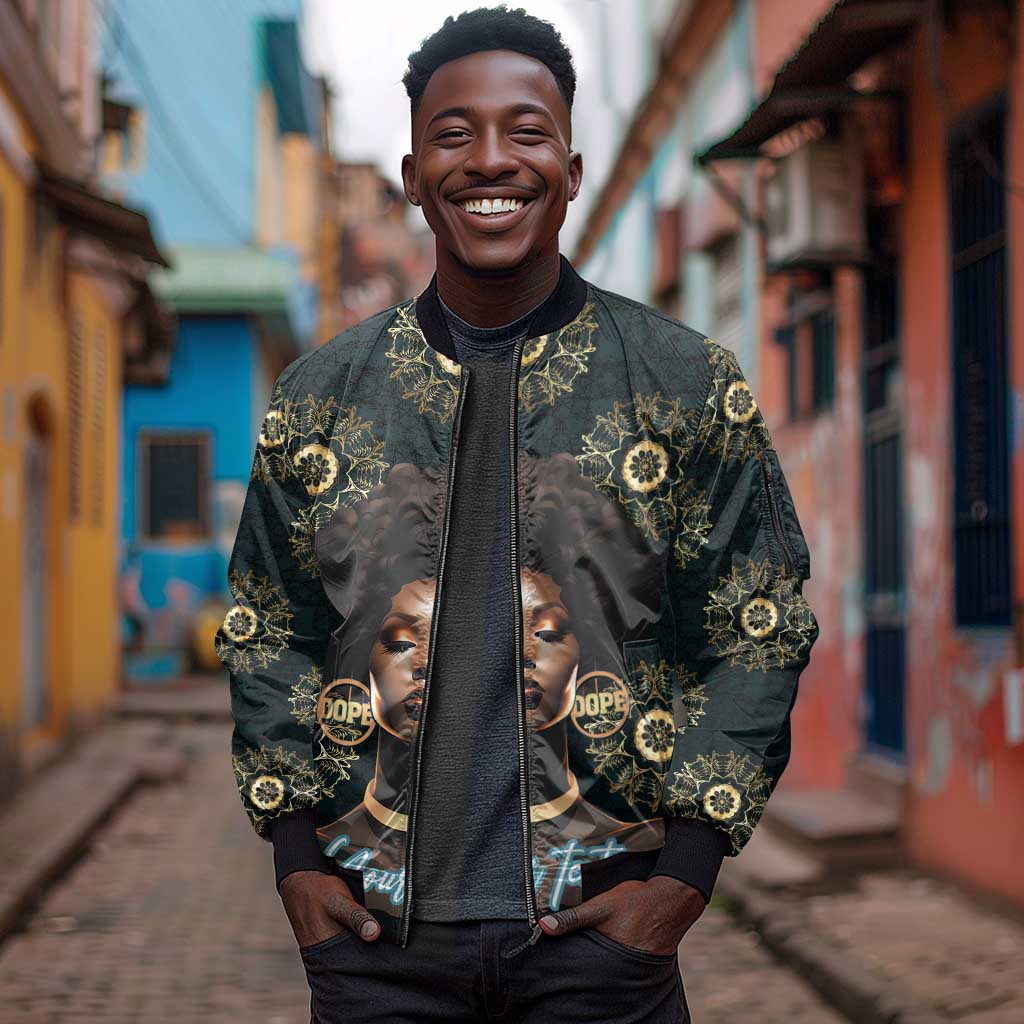 Personalized Afro Women Sleeve Zip Bomber Jacket Powerful African Pattern