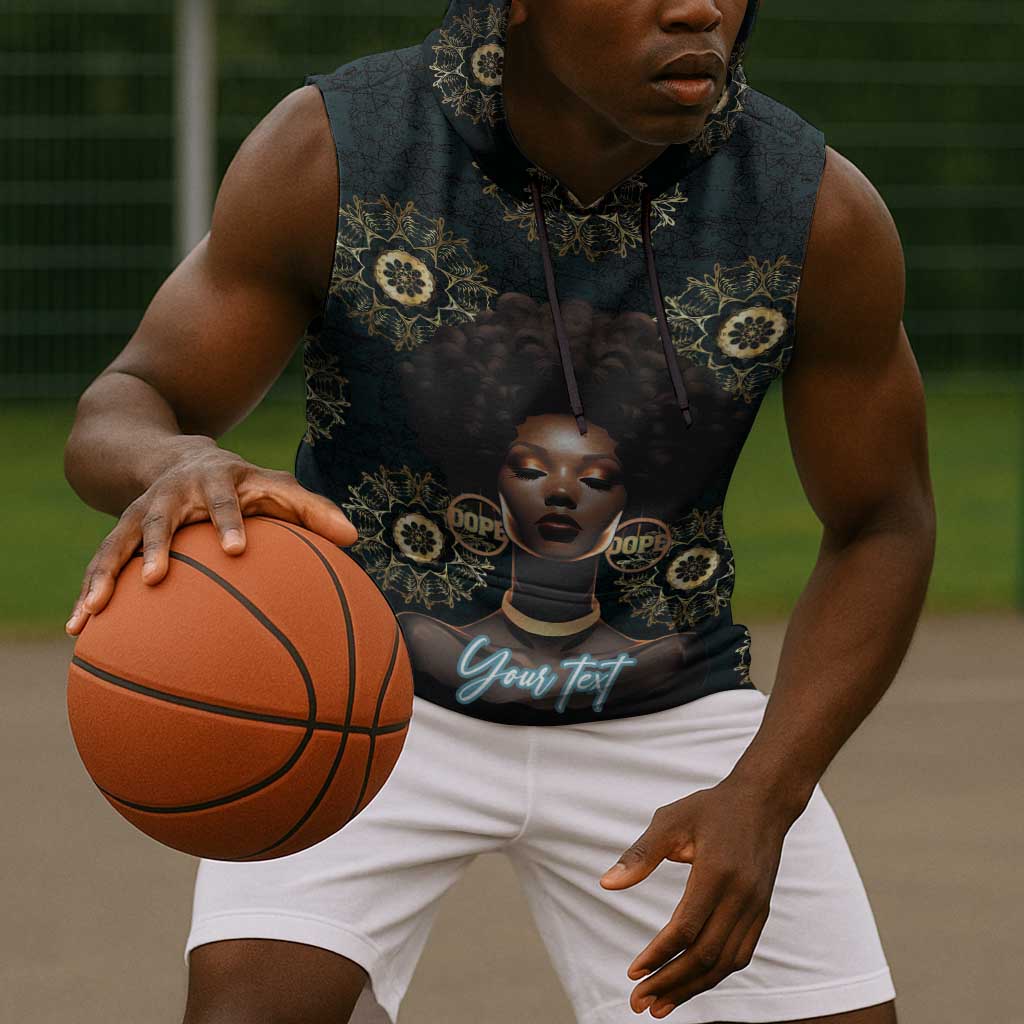Personalized Afro Women Sleeveless Hoodie Powerful African Pattern - African Pride