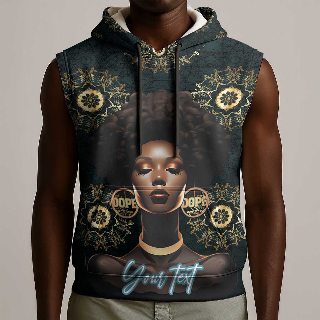Personalized Afro Women Sleeveless Hoodie Powerful African Pattern - African Pride