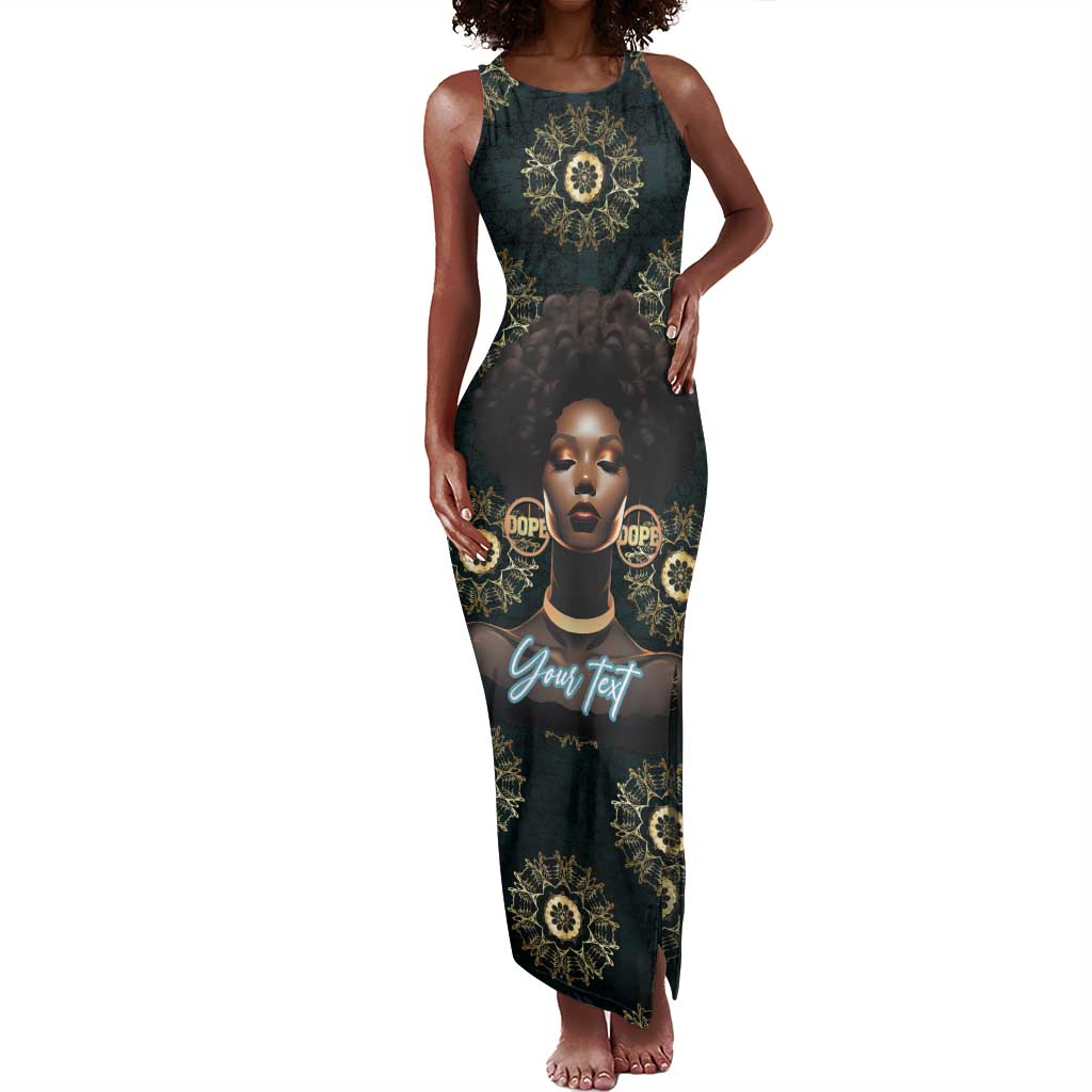 Personalized Afro Women Tank Maxi Dress Powerful African Pattern
