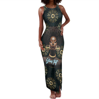 Personalized Afro Women Tank Maxi Dress Powerful African Pattern