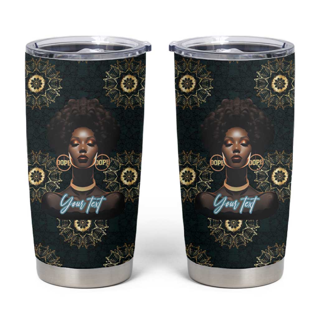 Personalized Afro Women Tumbler Cup Powerful African Pattern