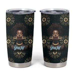 Personalized Afro Women Tumbler Cup Powerful African Pattern