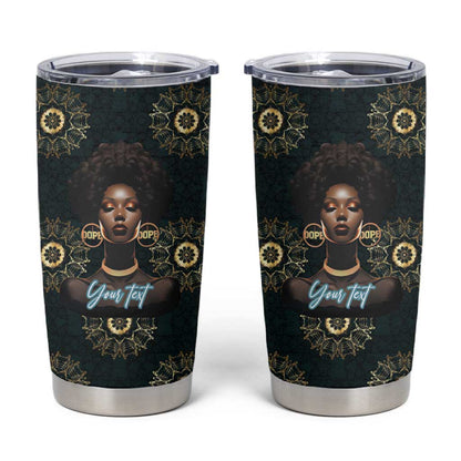 Personalized Afro Women Tumbler Cup Powerful African Pattern