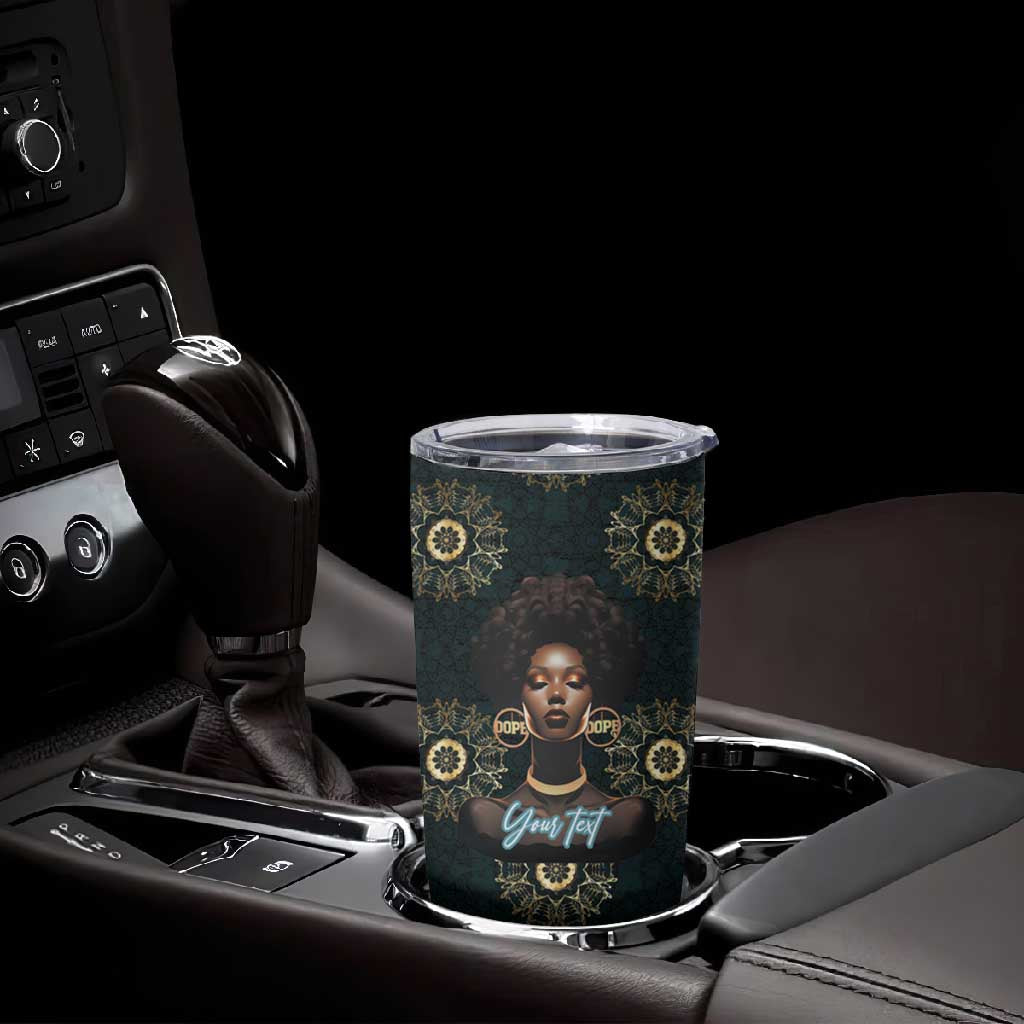 Personalized Afro Women Tumbler Cup Powerful African Pattern
