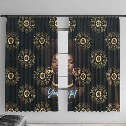 Personalized Afro Women Window Curtain Powerful African Pattern
