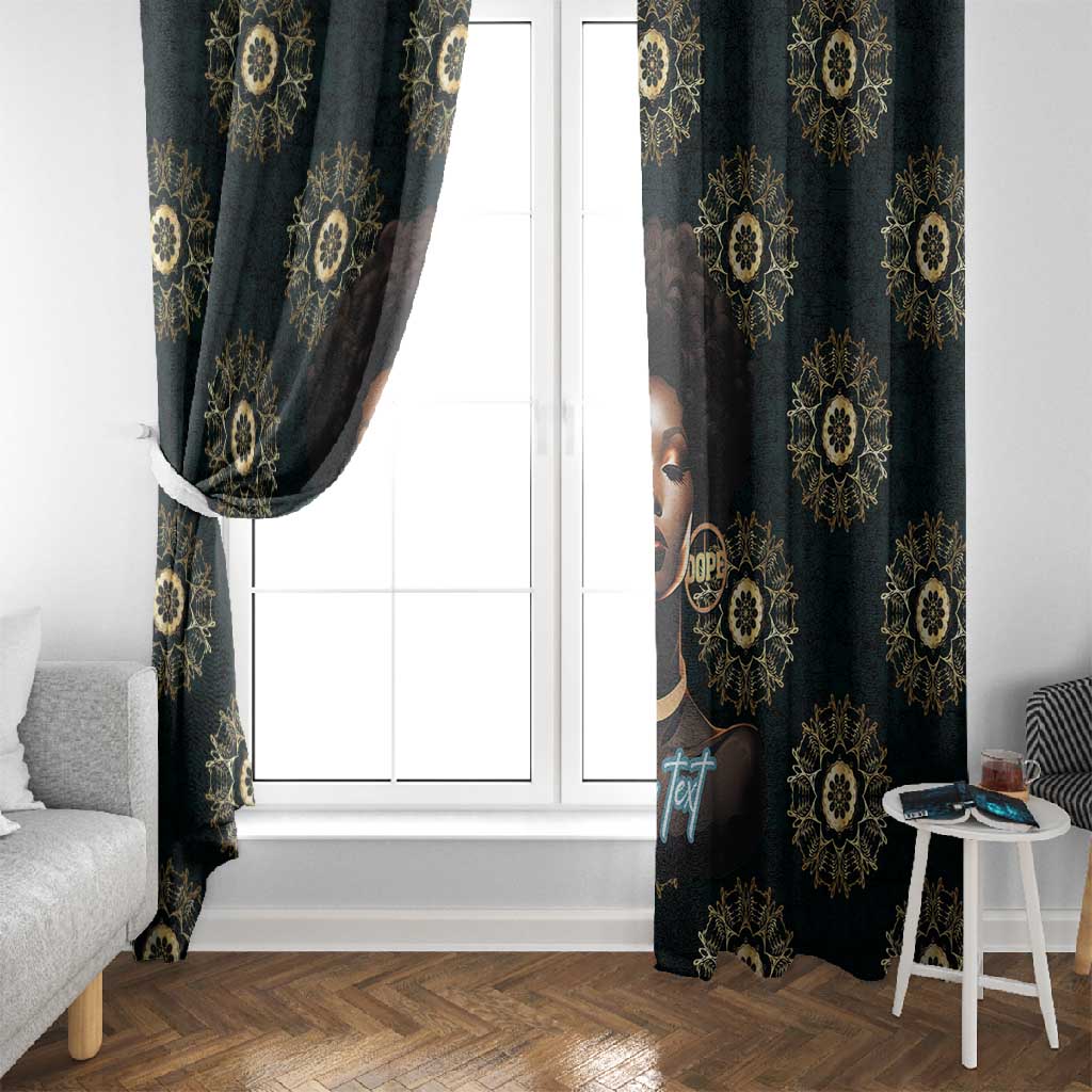 Personalized Afro Women Window Curtain Powerful African Pattern