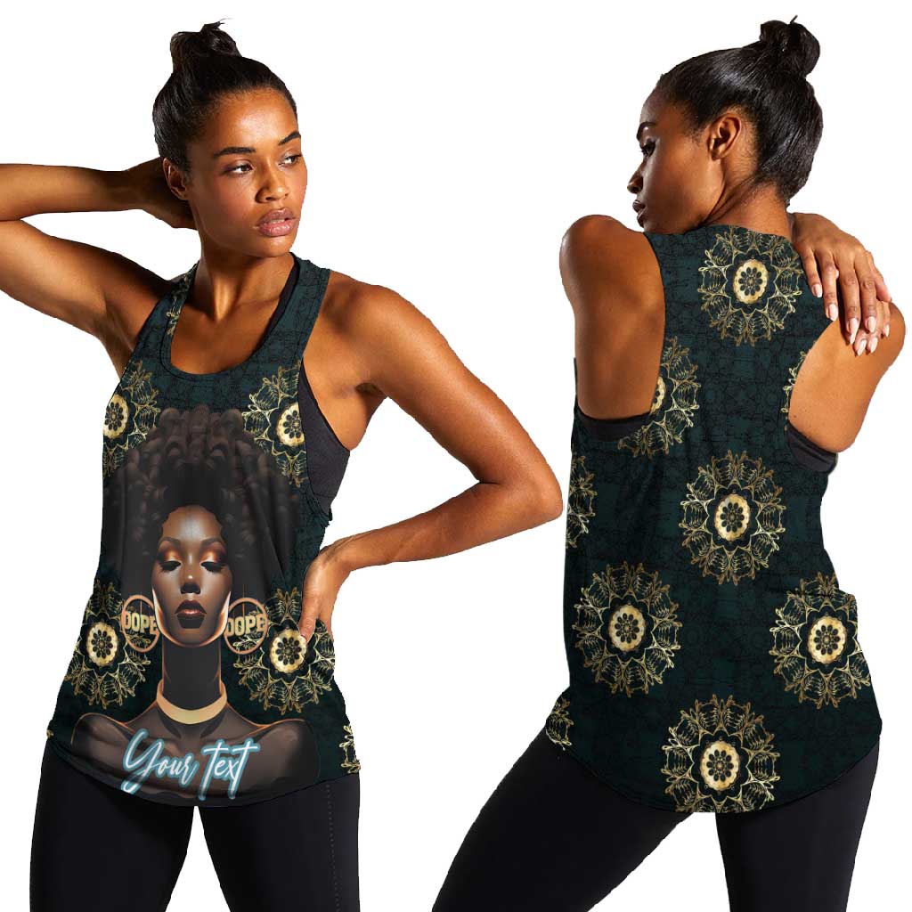 Personalized Afro Women Women Racerback Tank Powerful African Pattern