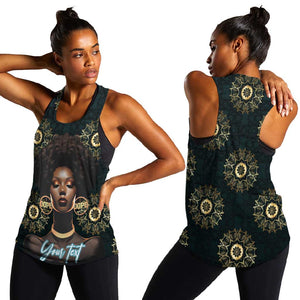 Personalized Afro Women Women Racerback Tank Powerful African Pattern