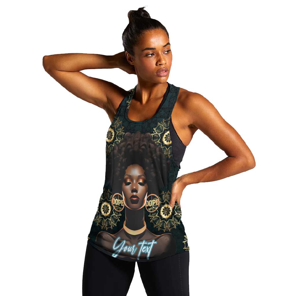 Personalized Afro Women Women Racerback Tank Powerful African Pattern