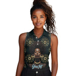 Personalized Afro Women Women Sleeveless Polo Shirt Powerful African Pattern