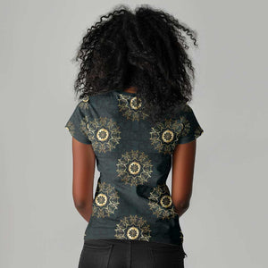 Personalized Afro Women Women V-Neck T-Shirt Powerful African Pattern