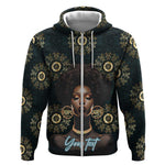Personalized Afro Women Zip Hoodie Powerful African Pattern