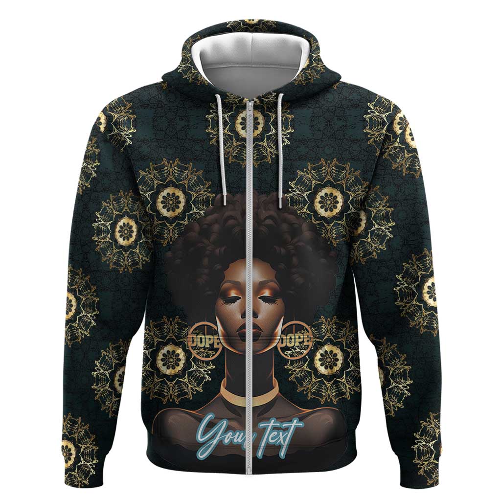 Personalized Afro Women Zip Hoodie Powerful African Pattern
