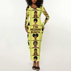 The Melanin Bunch African Long Sleeve Bodycon Dress Afro Black People DT03