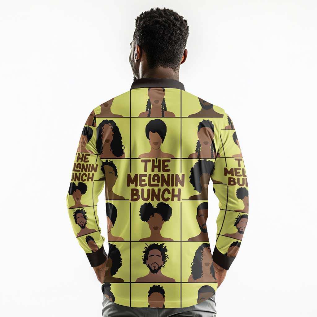The Melanin Bunch African Long Sleeve Polo Shirt Afro Black People