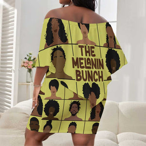 The Melanin Bunch African Off Shoulder Short Dress Afro Black People