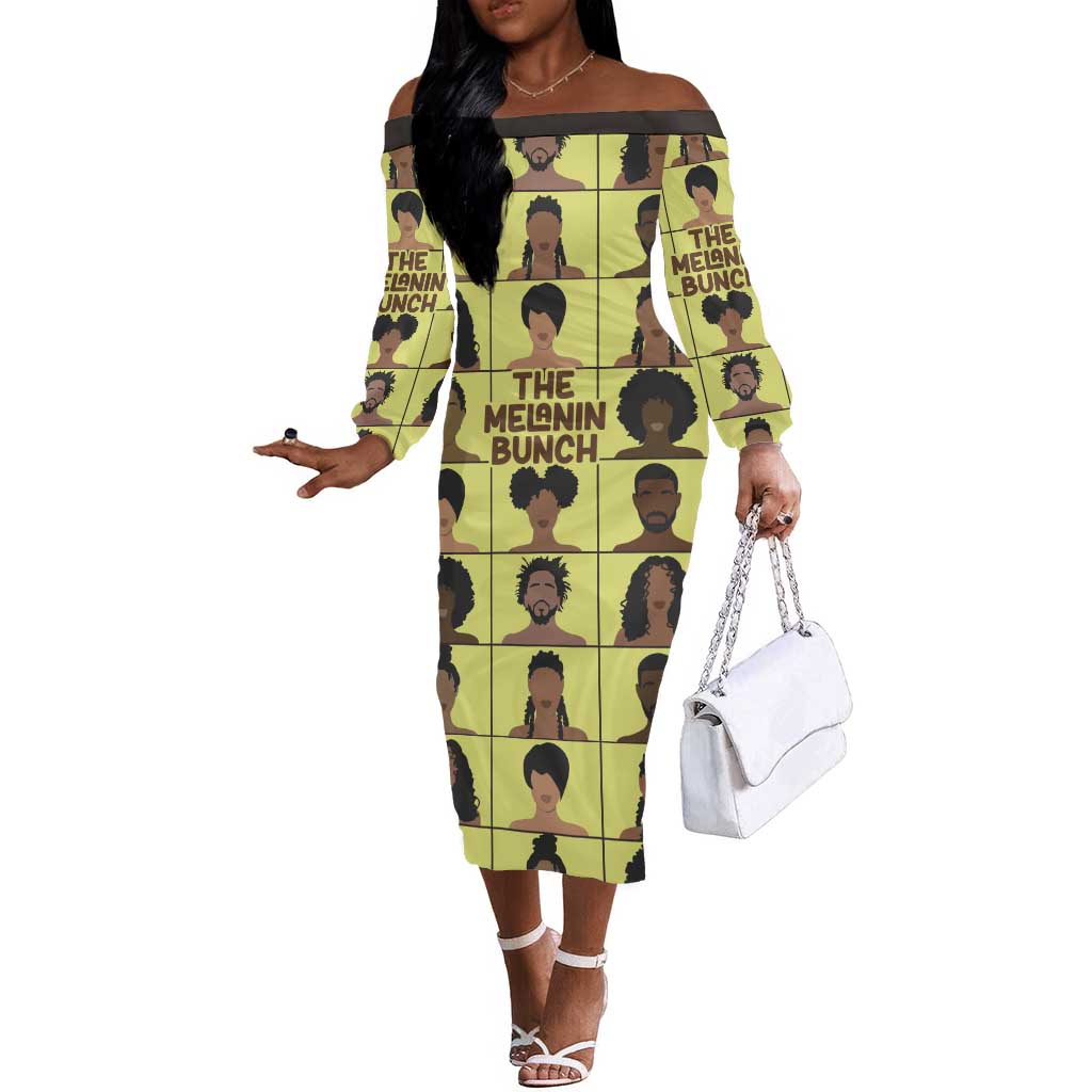 The Melanin Bunch African Off The Shoulder Long Sleeve Dress Afro Black People