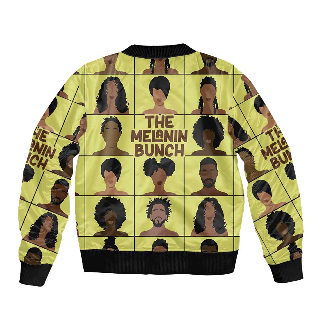 The Melanin Bunch African Sleeve Zip Bomber Jacket Afro Black People