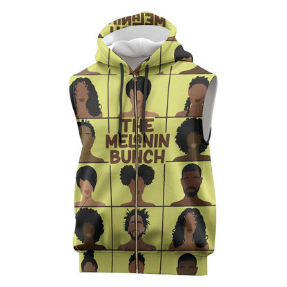The Melanin Bunch African Sleeveless Zip Hoodie Afro Black People - African Pride