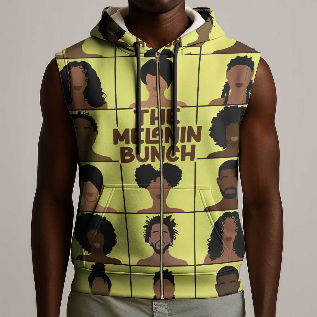 The Melanin Bunch African Sleeveless Zip Hoodie Afro Black People - African Pride
