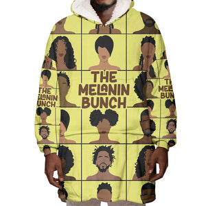 The Melanin Bunch African Wearable Blanket Hoodie Afro Black People