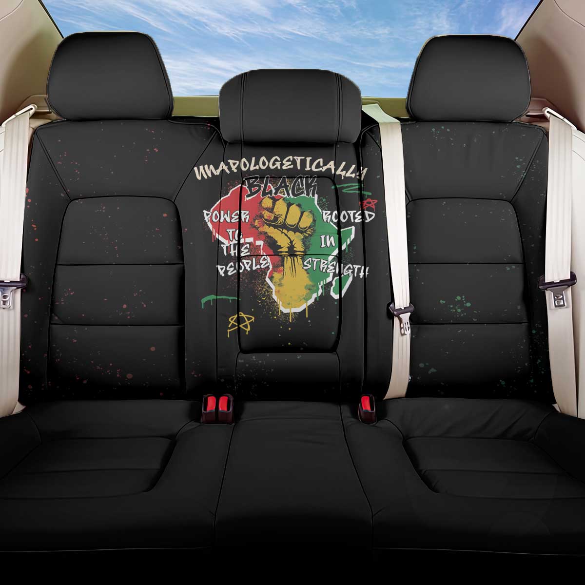 African Black Power Back Car Seat Cover Unapologetically Black Raised Fist