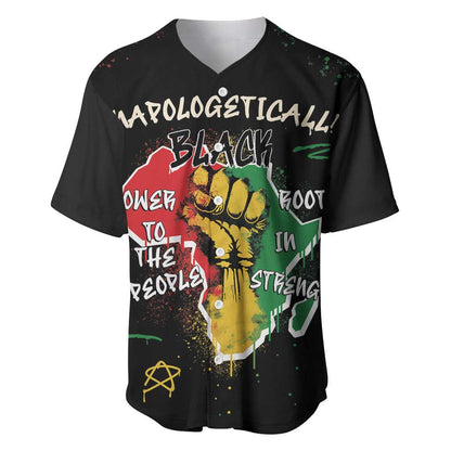 African Black Power Baseball Jersey Unapologetically Black Raised Fist