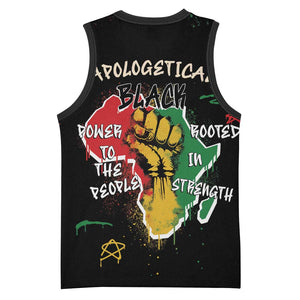 African Black Power Basketball Jersey Unapologetically Black Raised Fist DT03