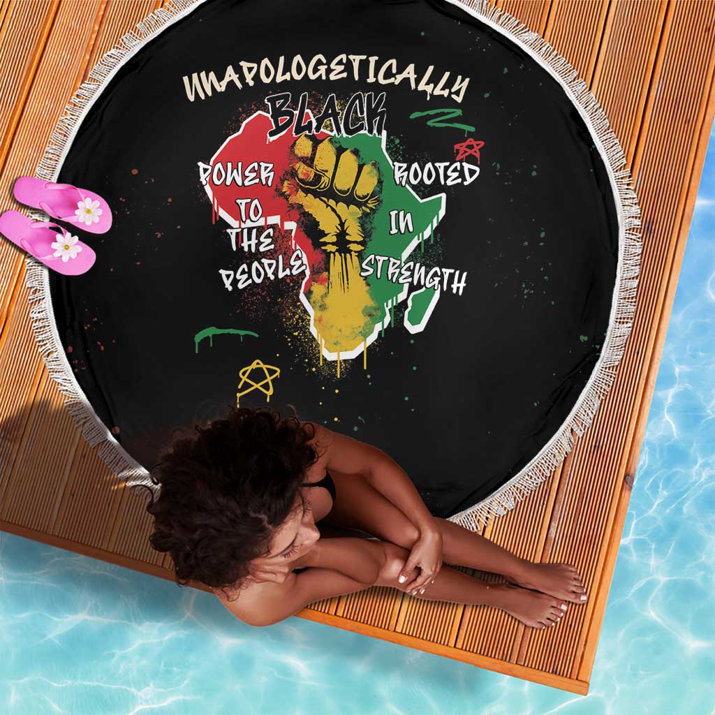 African Black Power Beach Blanket Unapologetically Black Raised Fist