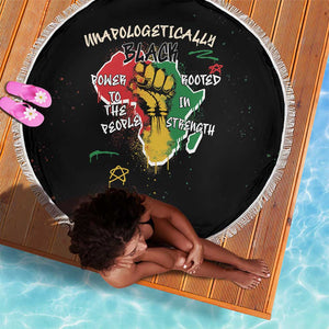 African Black Power Beach Blanket Unapologetically Black Raised Fist