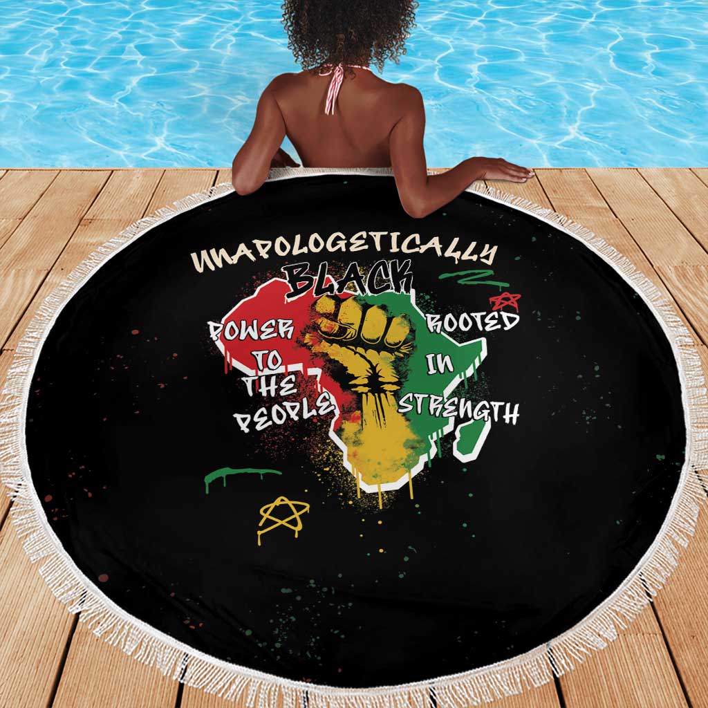 African Black Power Beach Blanket Unapologetically Black Raised Fist