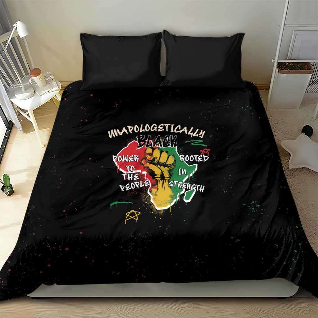 African Black Power Bedding Set Unapologetically Black Raised Fist
