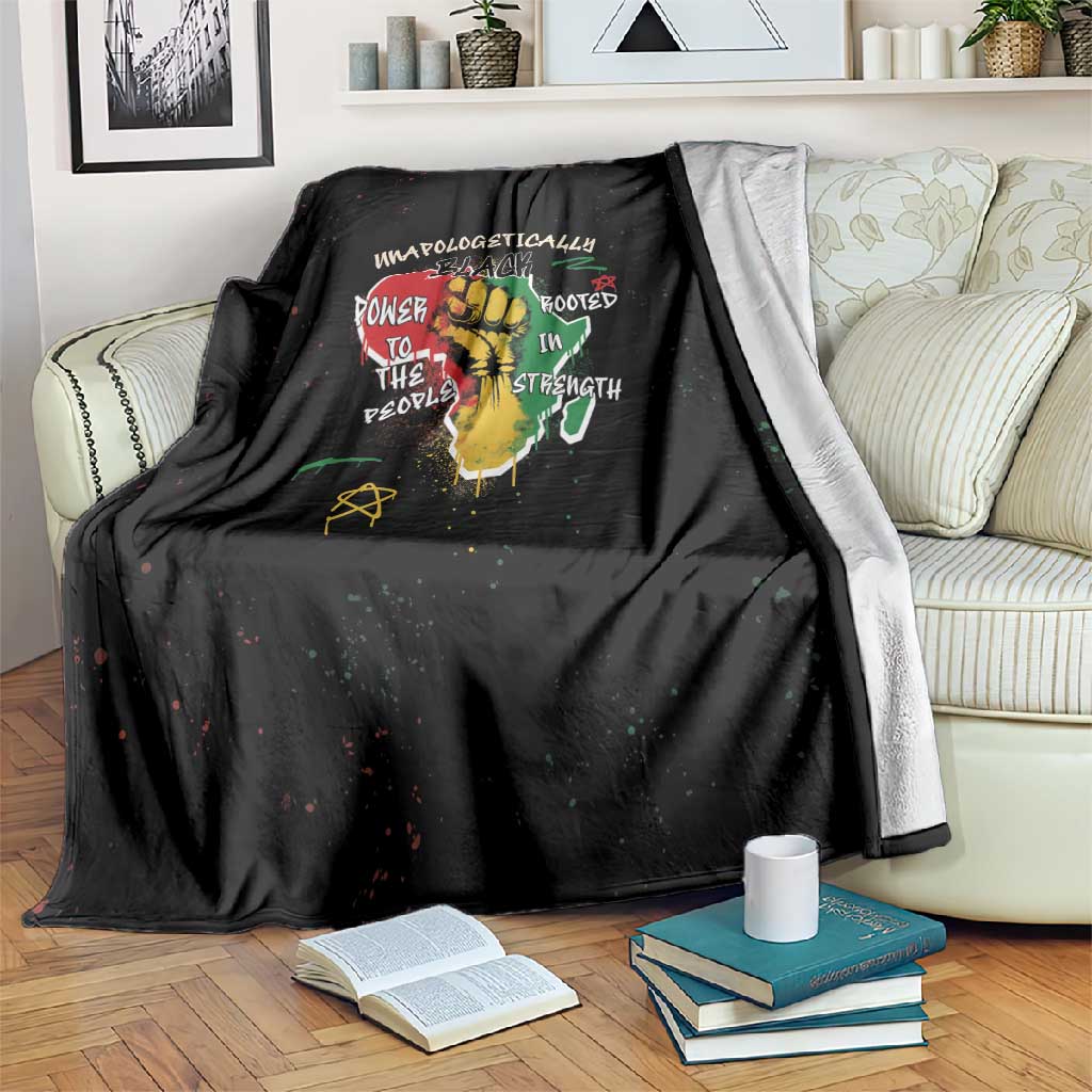 African Black Power Blanket Unapologetically Black Raised Fist