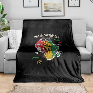 African Black Power Blanket Unapologetically Black Raised Fist