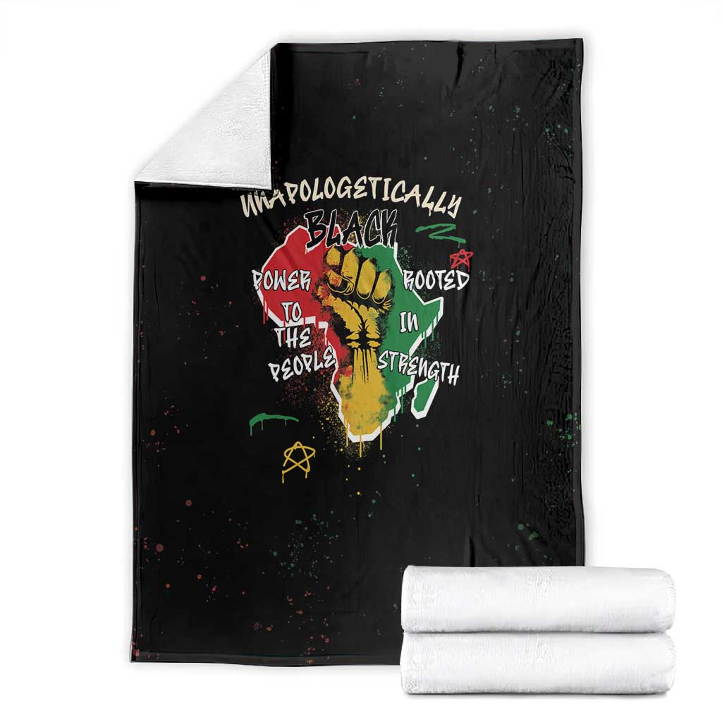 African Black Power Blanket Unapologetically Black Raised Fist