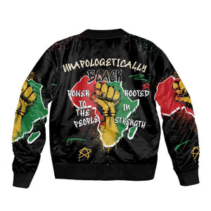 African Black Power Bomber Jacket Unapologetically Black Raised Fist