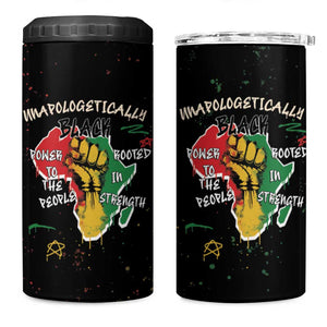 African Black Power 4 in 1 Can Cooler Tumbler Unapologetically Black Raised Fist