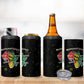 African Black Power 4 in 1 Can Cooler Tumbler Unapologetically Black Raised Fist