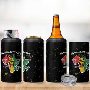 African Black Power 4 in 1 Can Cooler Tumbler Unapologetically Black Raised Fist