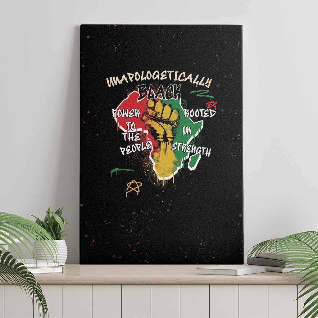 African Black Power Canvas Wall Art Unapologetically Black Raised Fist