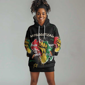 African Black Power Hoodie Dress Unapologetically Black Raised Fist