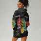 African Black Power Hoodie Dress Unapologetically Black Raised Fist