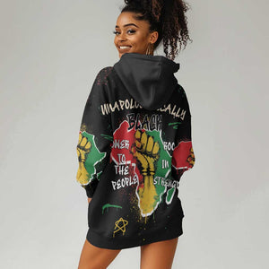 African Black Power Hoodie Dress Unapologetically Black Raised Fist