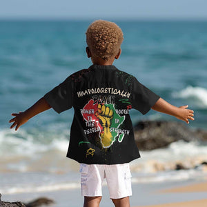 African Black Power Kid Hawaiian Shirt Unapologetically Black Raised Fist