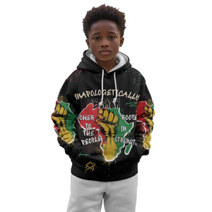 African Black Power Kid Hoodie Unapologetically Black Raised Fist