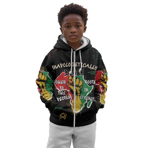 African Black Power Kid Hoodie Unapologetically Black Raised Fist