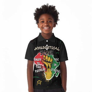 African Black Power Kid Polo Shirt Unapologetically Black Raised Fist