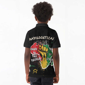 African Black Power Kid Polo Shirt Unapologetically Black Raised Fist